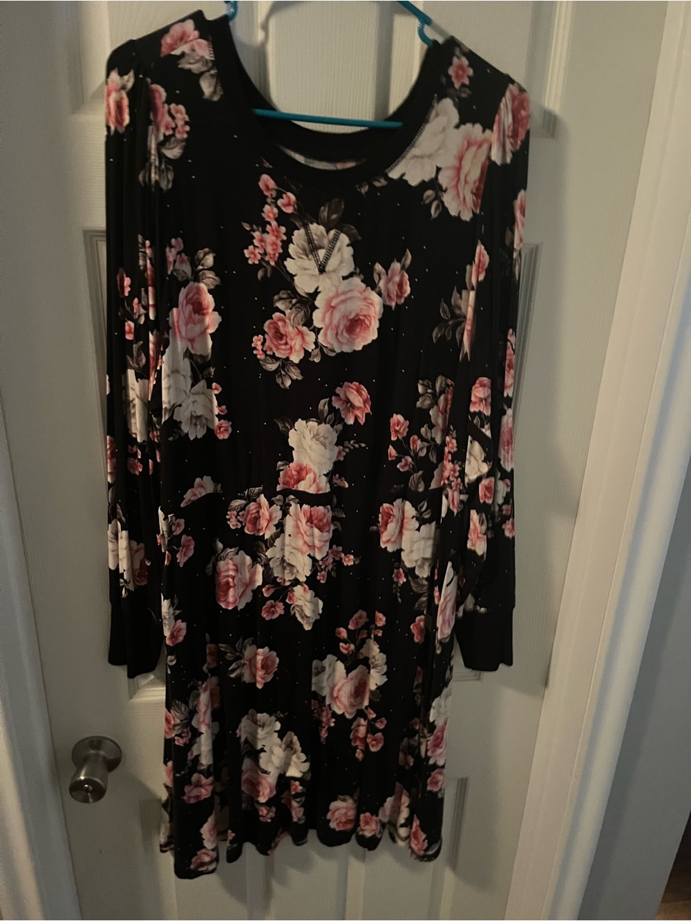Floral Long Sleeve Knit Jersey Dress Size 2